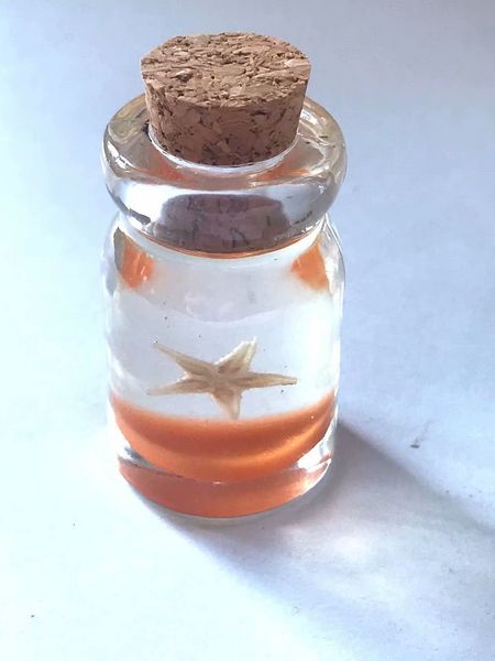 

12 pcs fashion drifting bottle star fish orange bottom, Black