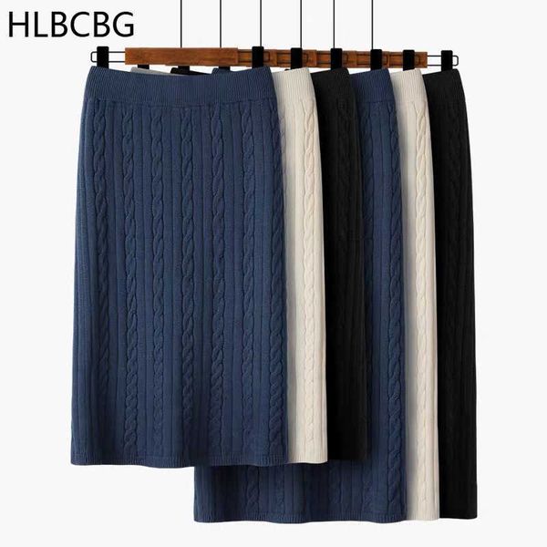 

skirts cable twist long women midi autumn winter thick warm pencil elegant knitted bodycaon female kvqm, Black