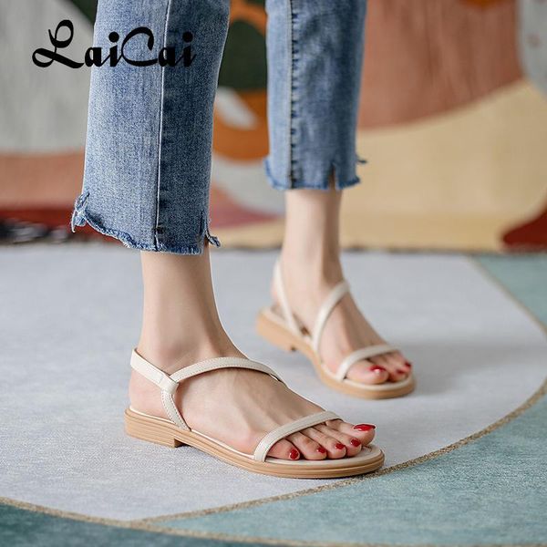 

sandals soft straps flat summer shoes woman suit female beige clear heels without girls gladiator 2021 black low fashion buckle