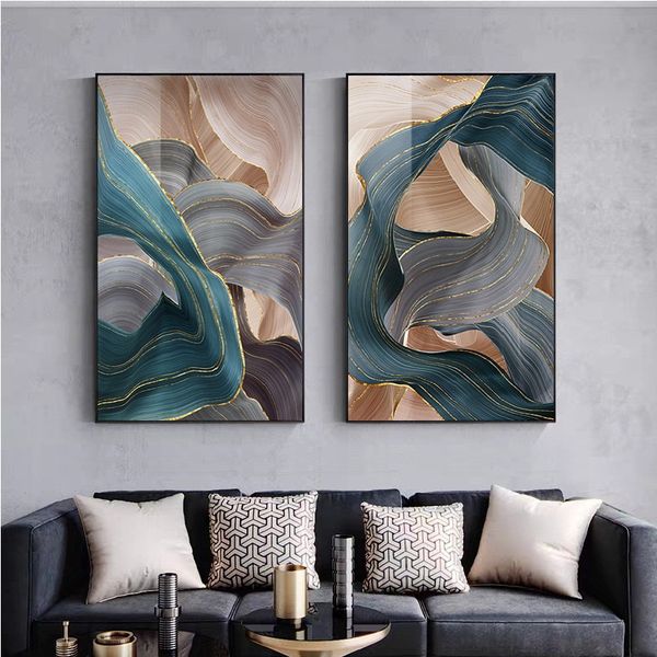 

unframed modern abstract nordic canvas painting ribbon print wall art poster
