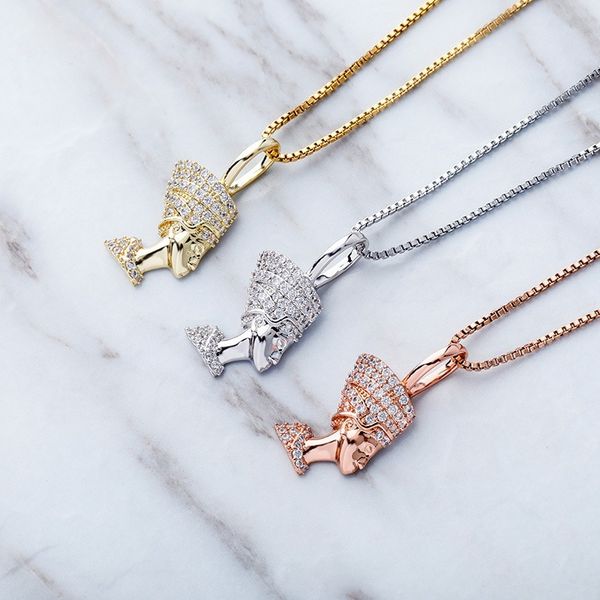 

hip hop necklace queen's head pendant necklace personality trend 925 sterling silver pendant necklace fashion jewelry necklaces