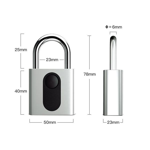 

kerong usb rechargeable zinc alloy safety anti-theft waterproof small fingerprint padlock biometric lock for handbags suitcase