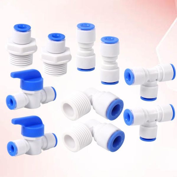 

watering equipments 10pcs pe pipe connector joint straight t-type tee elbow extension for water purifier