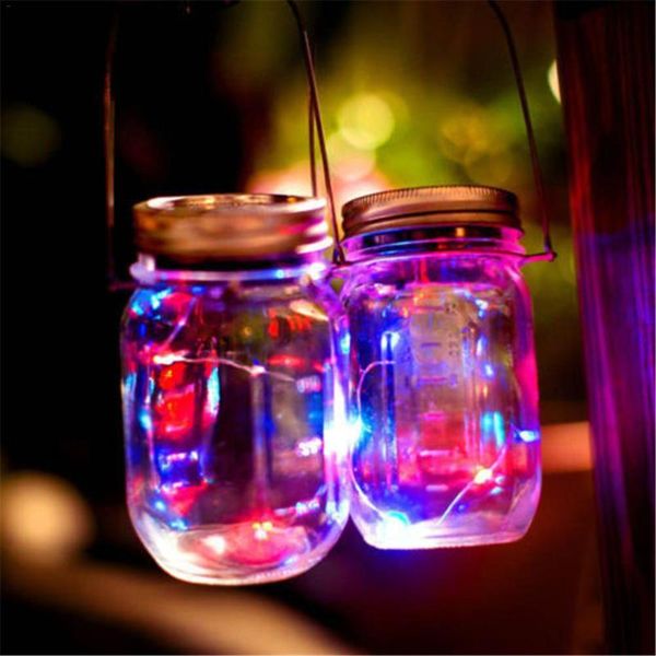 

party decoration led string lights 1m/2m solar energy bottle light fairy mason jar lid romantic chri