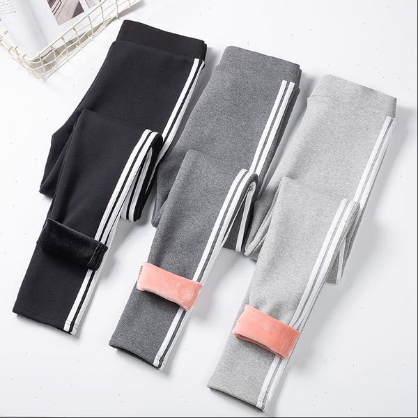 

winter plus velvet pants for women high waist thick leggings keep warm winter clothes new drop shipping, Black
