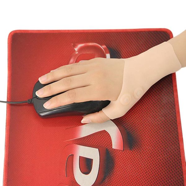 

wrist support 1pcs silicone gel magnetic therapy thumb gloves arthritis pressure corrector zj55, Black;red