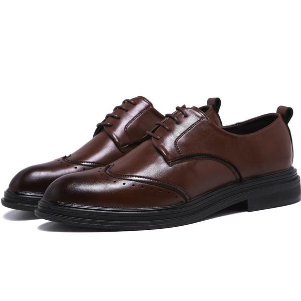 

dress shoes handmade microfiber leather for men oxfords lace-up zapatos de hombre wedding driving, Black