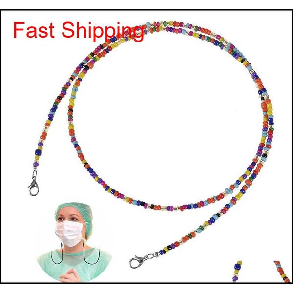 

mask anti-slip rope eyewear chain fashion accessories multifunction colorful eyewear mask hanging chain bead mask jllkvb yy_dhhome, Silver