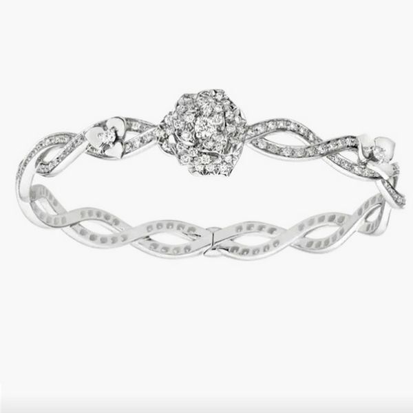 Braccialetto PIAGE Bracciale serie ROSE Cristallo intarsiato Argento sterling estremamente placcato oro 18 carati Gioielli di lusso Braccialetti firmati di marca di alta qualità