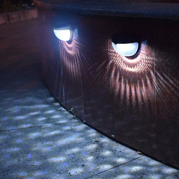

solar led light waterproof solar power light sensor wall 6 leds auto on/off outdoor garden patio fence lamp semi-circular