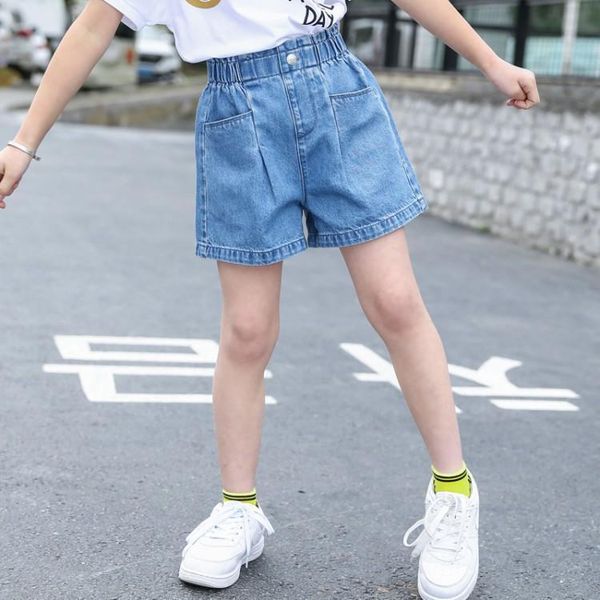 

shorts kids girl short jeans pants girls summer high waist baby denim clothes 8 to 12 big, Black