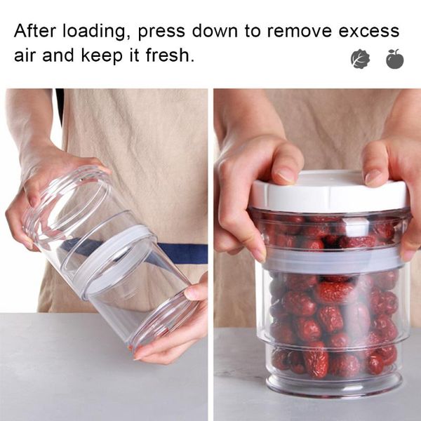 

storage bottles & jars scalable press vacuum bin food container kitchen refrigerator noodle box multigrain tank transparent sealed