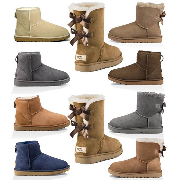 

fashion designer boots snow boot shoes women winter outdoor walking running classic short ankle short bow mini fur booties girl womens size, White;red