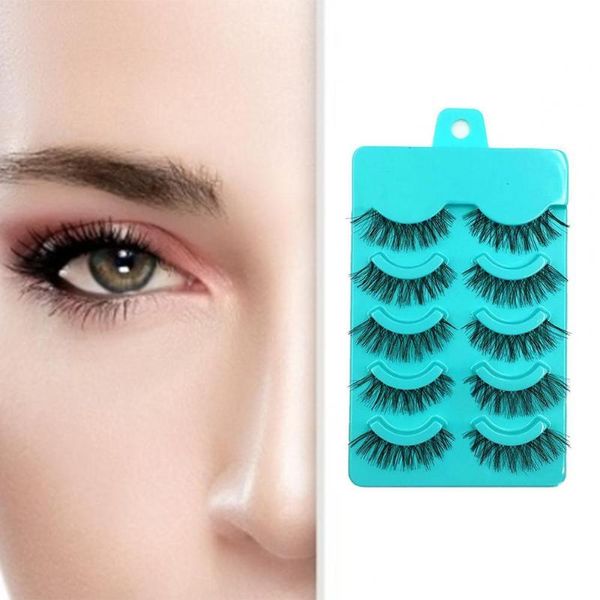 

false eyelashes 5 pairs natural long thick cross lengthened eye-tails fake eye lashes for makeup studio