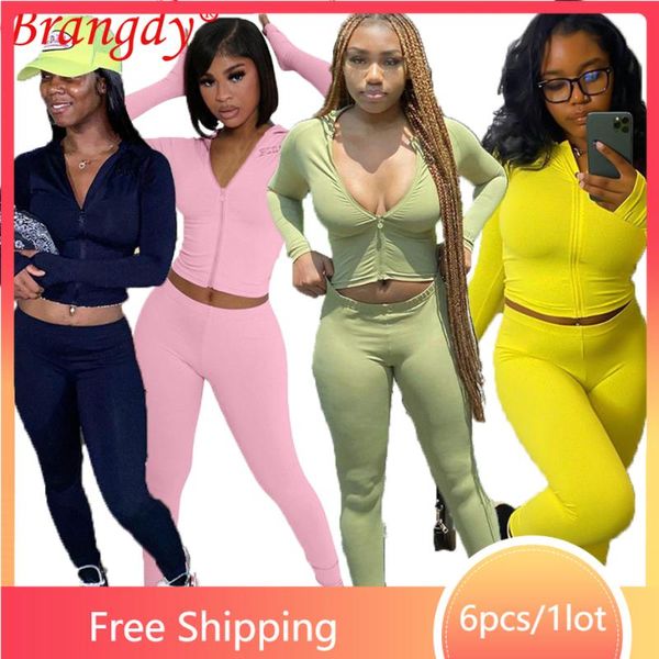 

women's two piece pants wholesale items bulk lots autumn winter outfits tight legging set women fashion slim sport tracksuit b8042, White