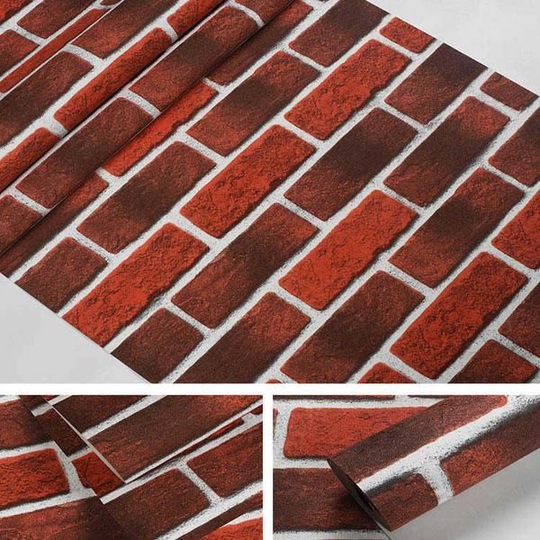 

wallpapers 3d simulation brick wallpaper red blue clothing store restaurant waterproof pvc