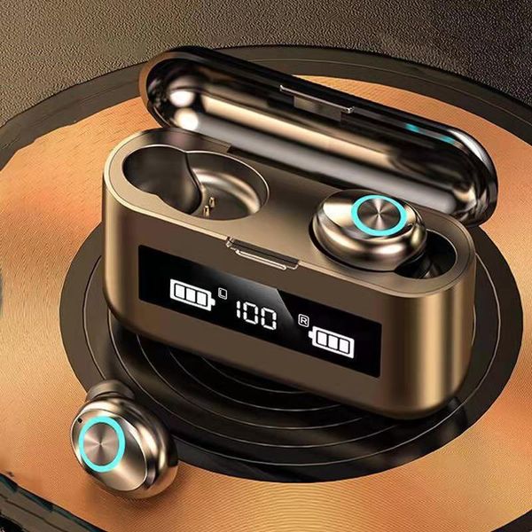 

headphones & earphones wireless bluetooth-compatible earphone v5.1 2200mah power bank led charging box waterproof ipx7 bass stereo earbuds