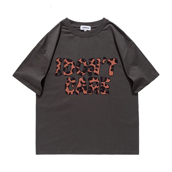 

t shirt guochao leopard harajuku bf style foam short sleeve for boys and girls hip hop tee, White;black