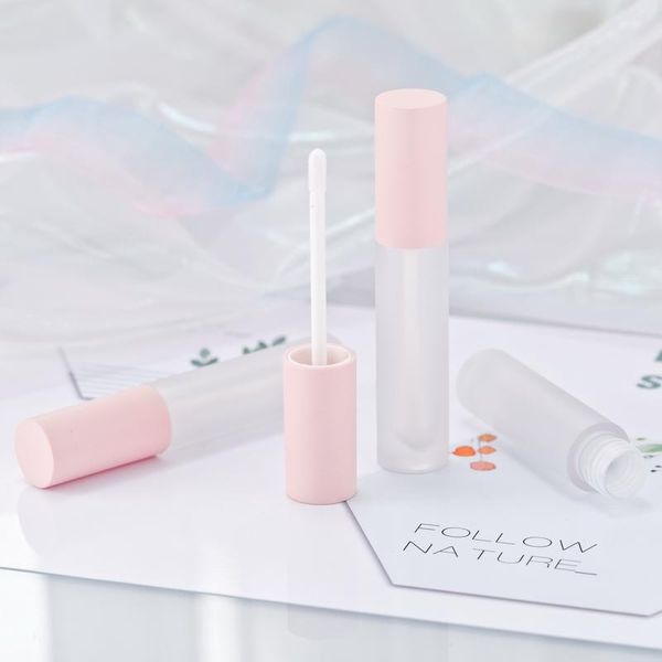 

storage bottles & jars 5/10/30/50pcs 5ml pink matte transparent round empty makeup diy lip glaze tube gloss bottle lipstick shell packaging