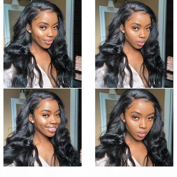 

ls hair lace frontal human hair wigs body wave 360 13*4 lace frontal wig for women brazilian 360 lace frontal human hair wigs, Black