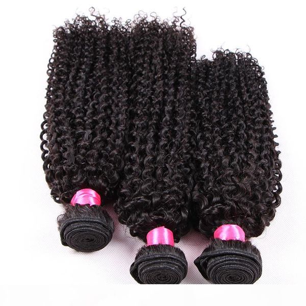 

indian curly virgin hair jerry kinky curly virgin hair tight curly weave 3pieces human hair bundles, Black