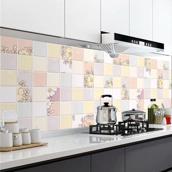 

wallpapers kitchen oil-proof wallpaper wall stickers aluminum foil self-adhesive film home decor decal high-temperature stove contact paper
