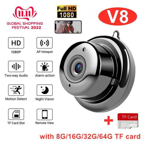 

mini cameras v8 camera 1080p hd ip night version voice video security wireless camcorders surveillance wifi tf card