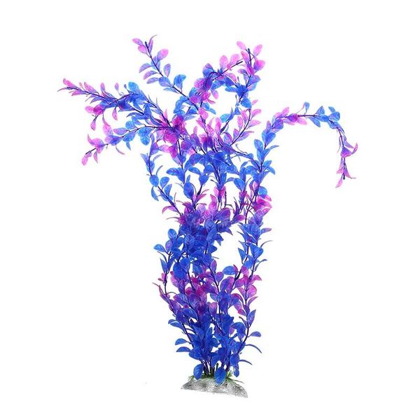 

decorations 18 inch purple plastic fish tank plant aquarium grass decor ornament