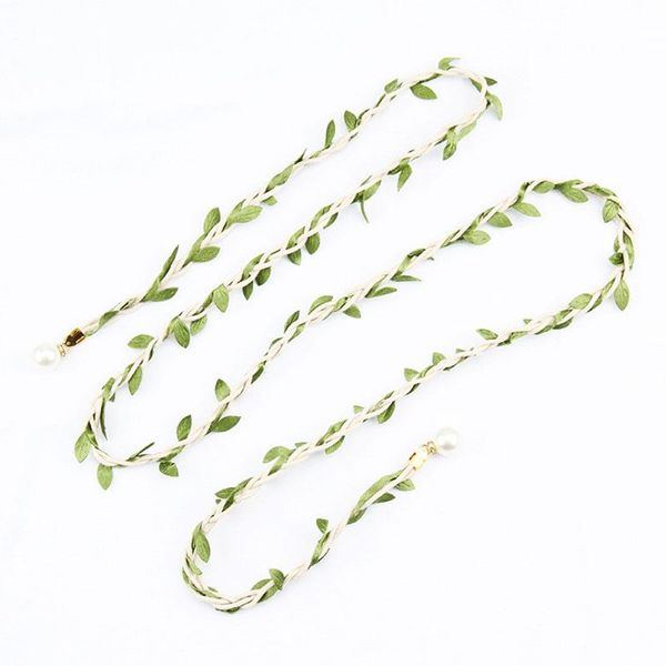 

belts women thin belt leisure handmade cotton leprosy braided waist rope waistband fashion leaf tassel chain wide for, Black;brown