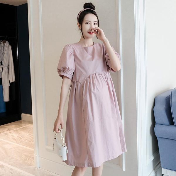 

maternity dresses 2021 brand summer dress woman loose version large size pregnant clothing md-02819, White