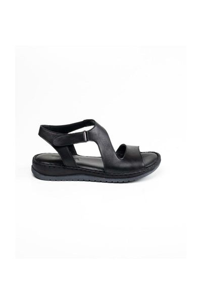 

slippers 201210 black leather women 's sandals siyah-40