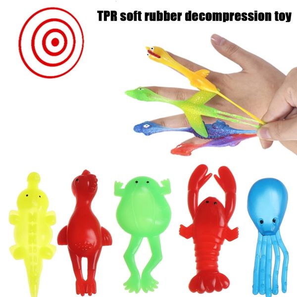 

novelty chicken stretchy flying toy turkey finger birds sticky soft rubbers funny laugh rubber animal gags practical joke toys