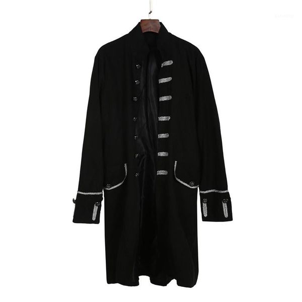 

men's jacket print coat tailcoat gothic frock uniform costume praty outwear plus with full collar1, Black;brown