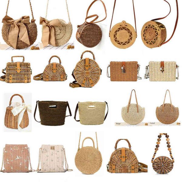 

women handbag crossbody bags retro wicker totes summer holiday beach straw woven rattan basket bag shoulder messenger