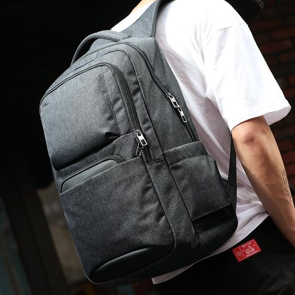 

backpack men fashion trend travel portable computer simple bag casual canvas