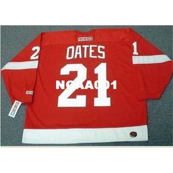 

668 #21 adam oates detroit red wings 1988 ccm retro away hockey jersey or custom any name or number retro jersey, Black