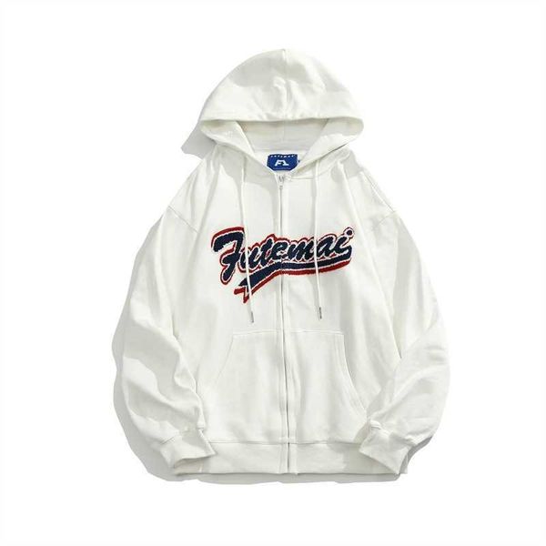 

no vulgarity new fall 2021 street sweater men's hooded hip hop lazy bf cardigan, Black