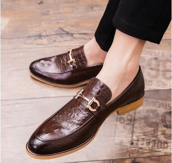 

dress shoes genuine leather men flats casual soft loafers comfortable driving business wedding party breathable, Black