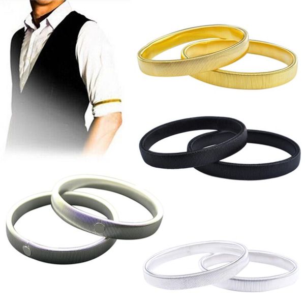 

1pc 2021 punk solid elastic bracelet metal sleeve hoop springs steel wire armband bracelet perimeter 26cm, Golden;silver