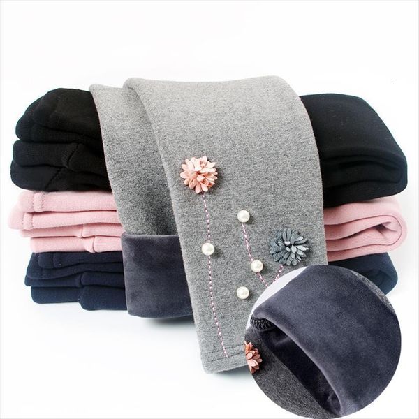 

leggings for grils winter fall warm kids pants thick elastic waist cotton girl children cartoon print trousers, Blue