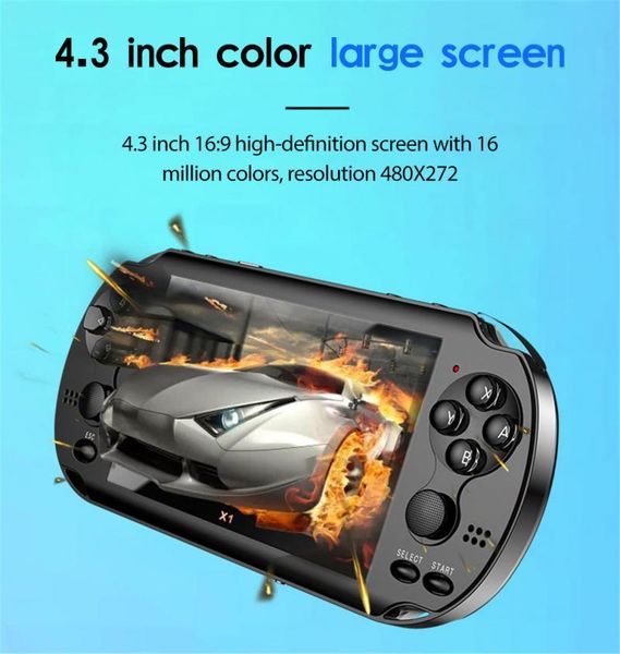 

portable game players large screen 5.1inch x12 console player handheld video 8gb support tv-out with mp3 movie camera