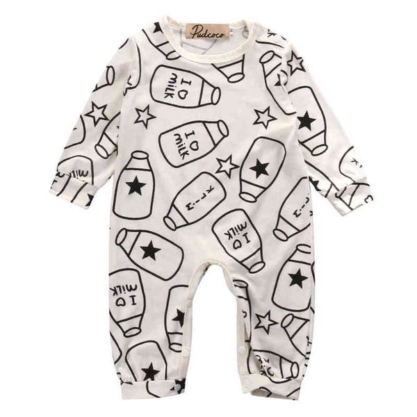 Lioraitiin Neonato Bambini Neonato Bambina Infantile Manica Lunga Bottiglia di Latte Pagliaccetto Tuta Abbigliamento Outfit 0-12M G1221