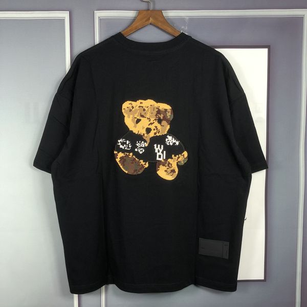 

2021 new embroidery bear we11done t-shirt men women welldone tees t shirts clothing tr2w, White;black