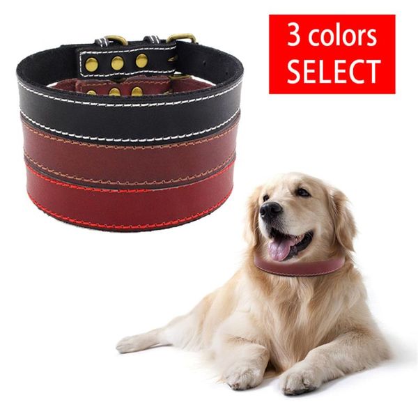 

dog collars & leashes dropship genuine leather collar durable vintage heavy-duty rustproof double d-ring pet for small