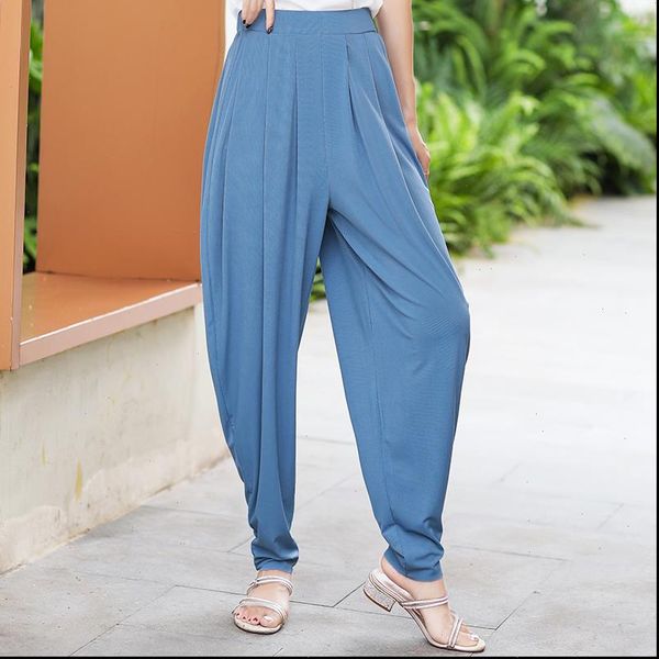 

2020 new summer women harem pants high waist wide leg pants casual ankle length trousers loose korean plus size black pants, Black;white