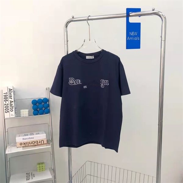 

warehouse clothing correct version t-shirt 1917 letter embroidery round neck loose casual men's and women's short sleeves sale onl, White