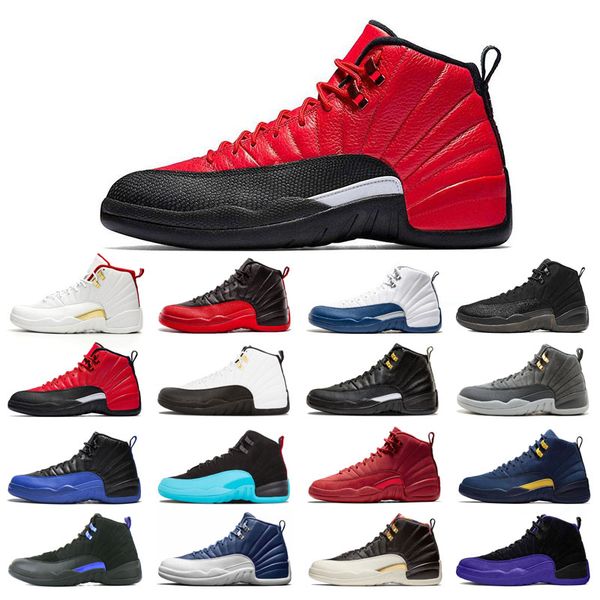 

12s man's basketball shoes high cut black purple blue stone cny dark concord grey fiba flu game french royal gamma gym red o-black reve