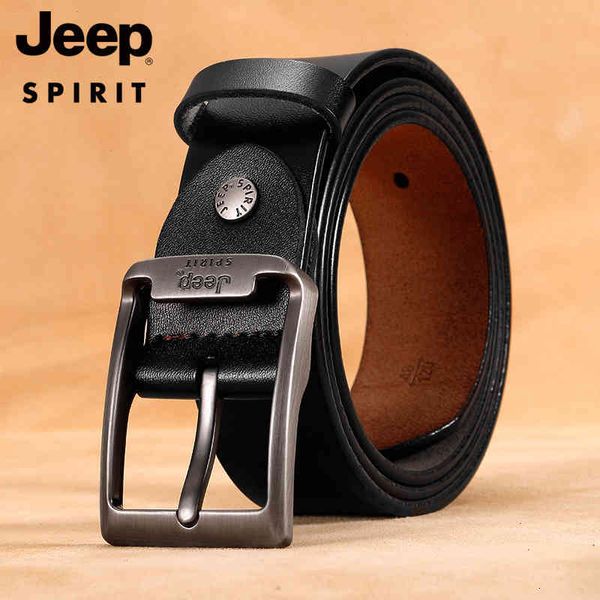 

men's two-layer leather pin jeepspirit buckle belt om18cd996bt0345, Black;brown