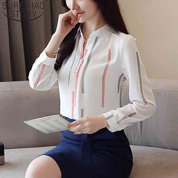 

spring long sleeve women shirts fashion women blouses striped blouse shirt office work wear women and blouses 0973 60 210528, White