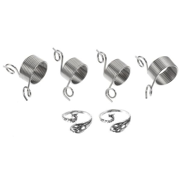 

1 set/6pcs stereo ring winder diy sewing tool ring hook woolen yarn, Black